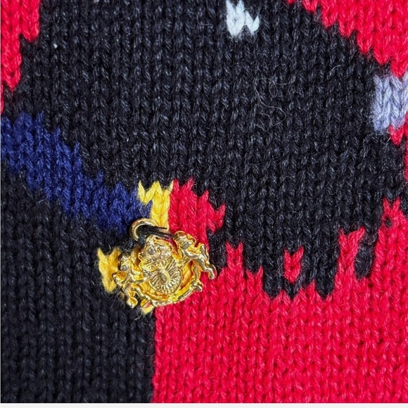 RARE Vintage Susan Bristol 1992 Scottie Terrier Dog Cardigan Holiday Sweater M - Picture 3 of 13